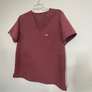 Figs Burgundy V-Neck Scrubs - Size‎ Large ~ Healthcare ~ Caregivers